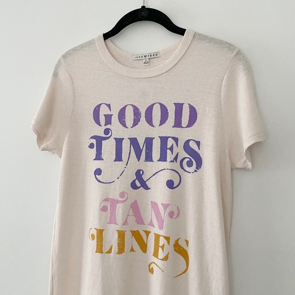 Junk Food Babe Good Times & Tan Lines Graphic T-Shirt NWT - Picture 6 of 7